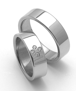 Snubní prsteny z chirurgické oceli ZERO Collection rz06054+rz06000