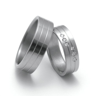 Snubní Titanové prsteny ZERO Collection TTN0501+TTN2502