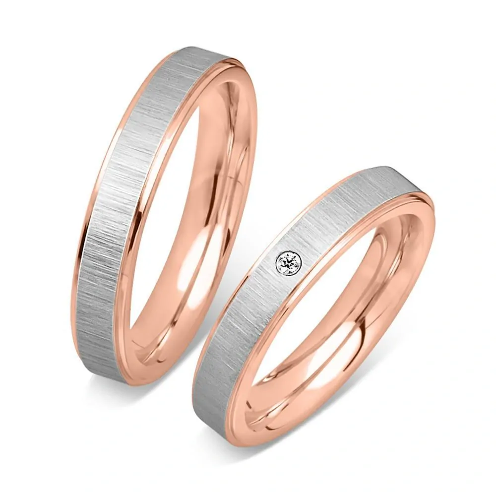 Broušené snubní prsteny z chirurgické oceli