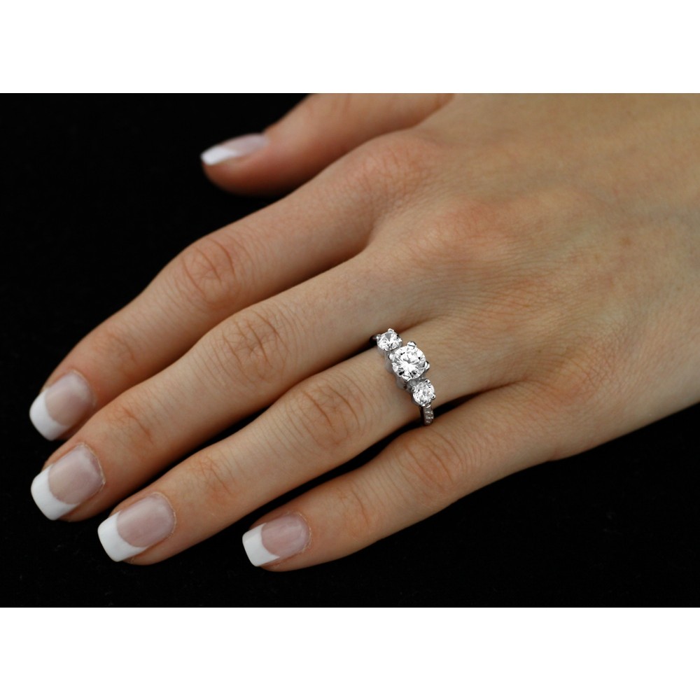 SILVEGO stříbrný prsten VIA se Swarovski® Zirconia