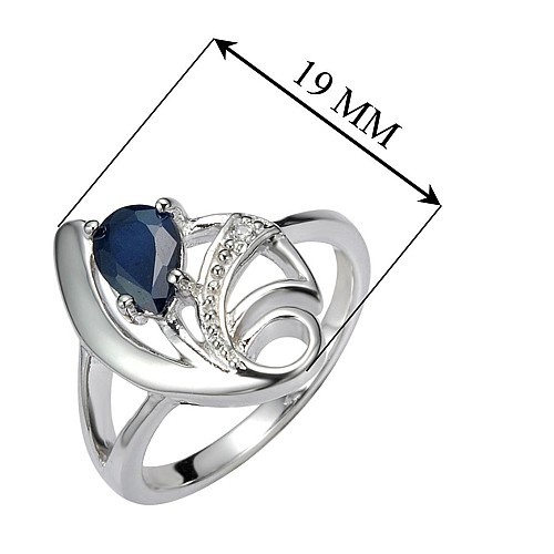 Stříbrný prsten s přírodním Safírem DESIRÉ