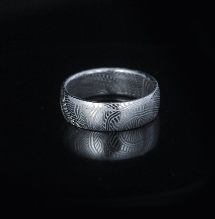 Snubní prsteny kovaná damasteel KAPRADÍ