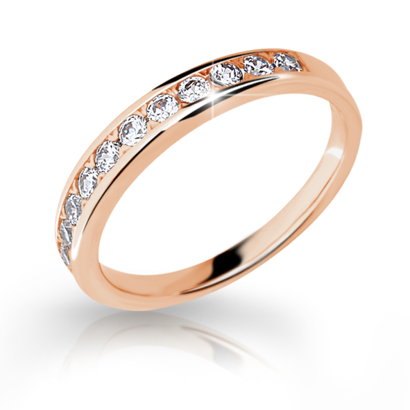 Zlatý zásnubní prsten DF 2147 se zirkony