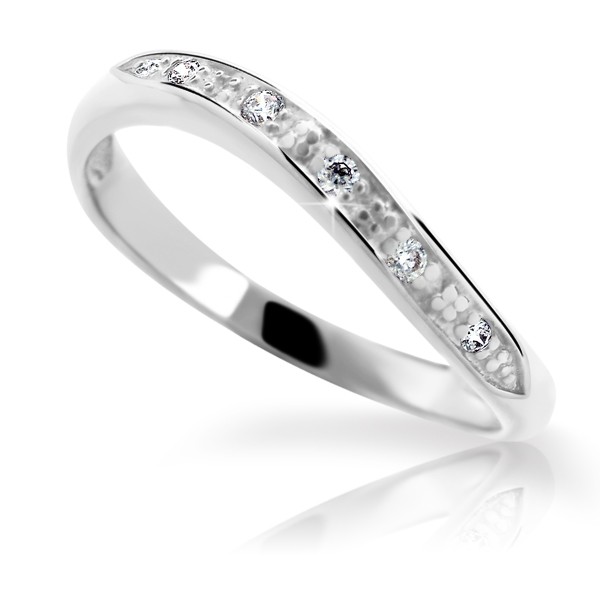 Zlatý zásnubní prsten DF 1621 se zirkony