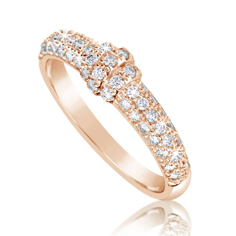 Tradiční zlatý zásnubní prsten DF 3190 se zirkony