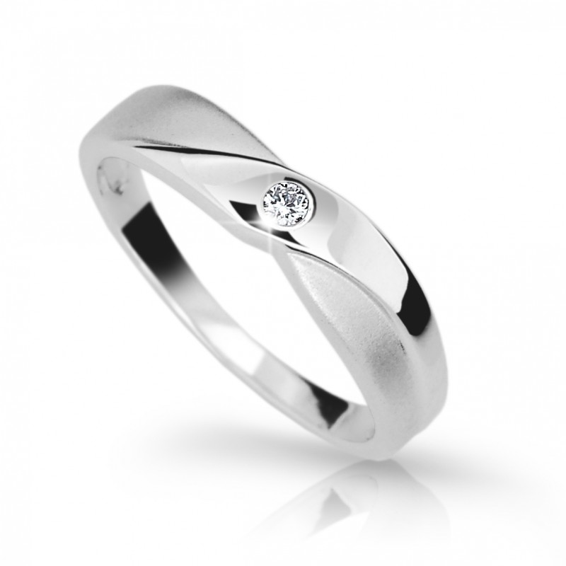 Zlatý zásnubní prsten DF 1760 se zirkony