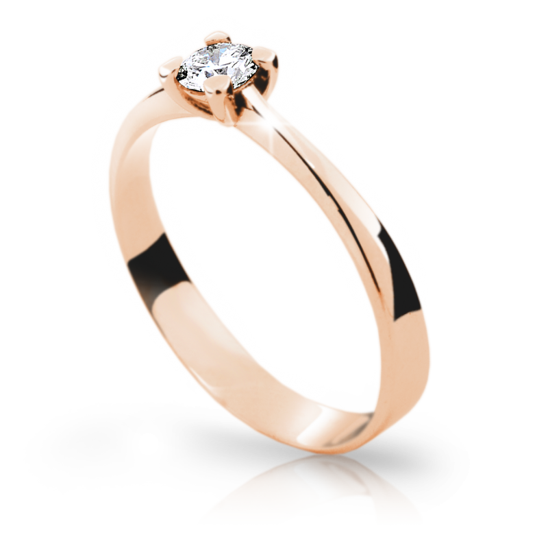 Zlatý zásnubní prsten DF 1905 se zirkony