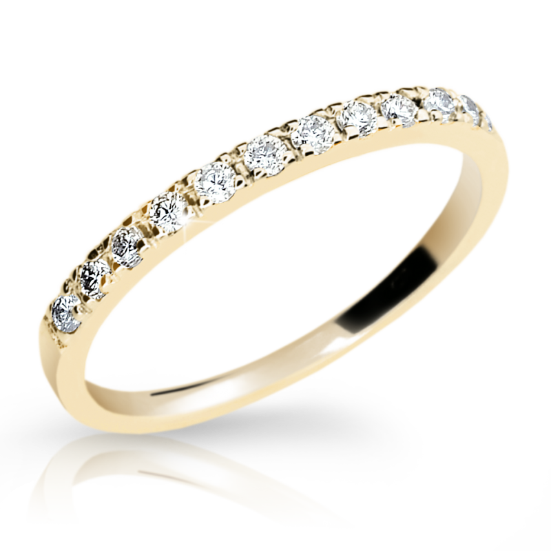 Zlatý zásnubní prsten DF 1670 se zirkony