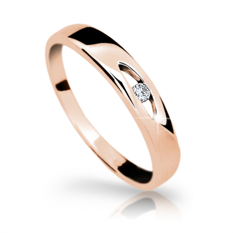 Zlatý zásnubní prsten DF 1281 se zirkony