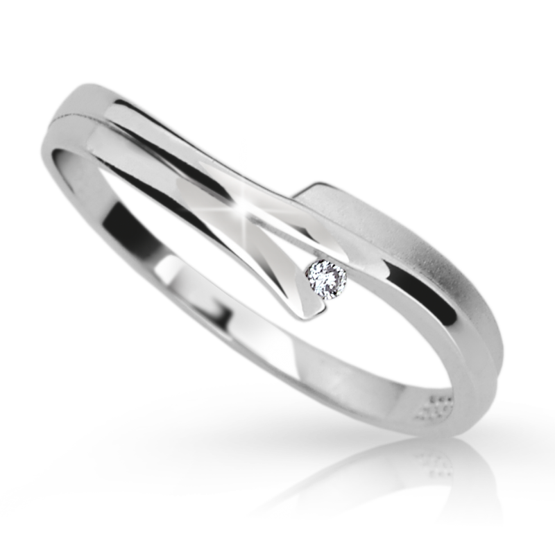 Zlatý zásnubní prsten DF 2000 se zirkony