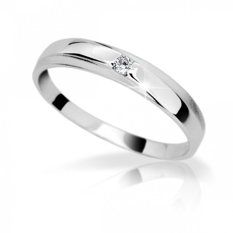 Zlatý zásnubní prsten DF 1617 se zirkony