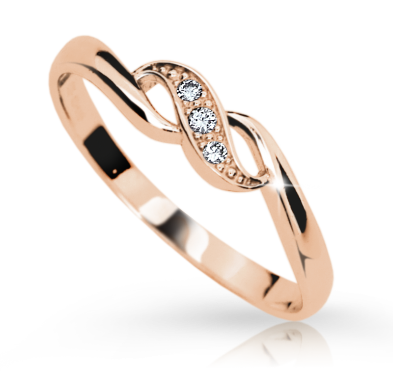 Zlatý zásnubní prsten DF 2001 se zirkony