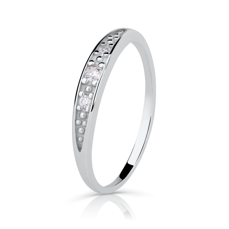 Zlatý zásnubní prsten DF 2038 se zirkony