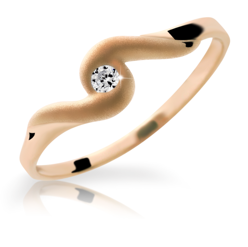 Zlatý zásnubní prsten DF 1622 se zirkony