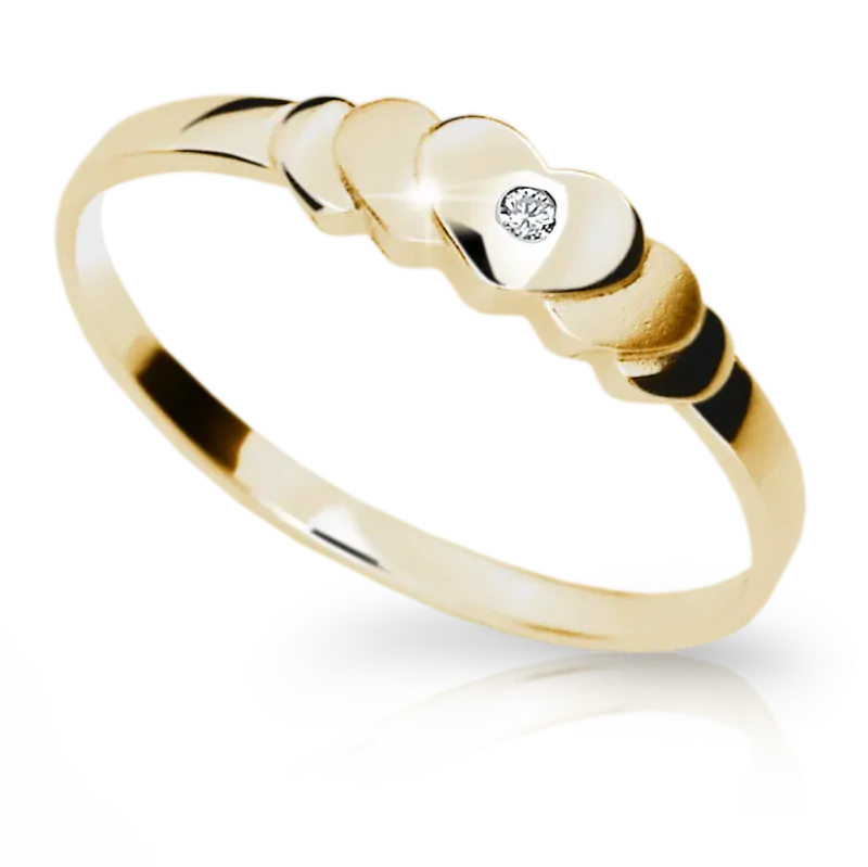 Zlatý zásnubní prsten DF 1876 se zirkony