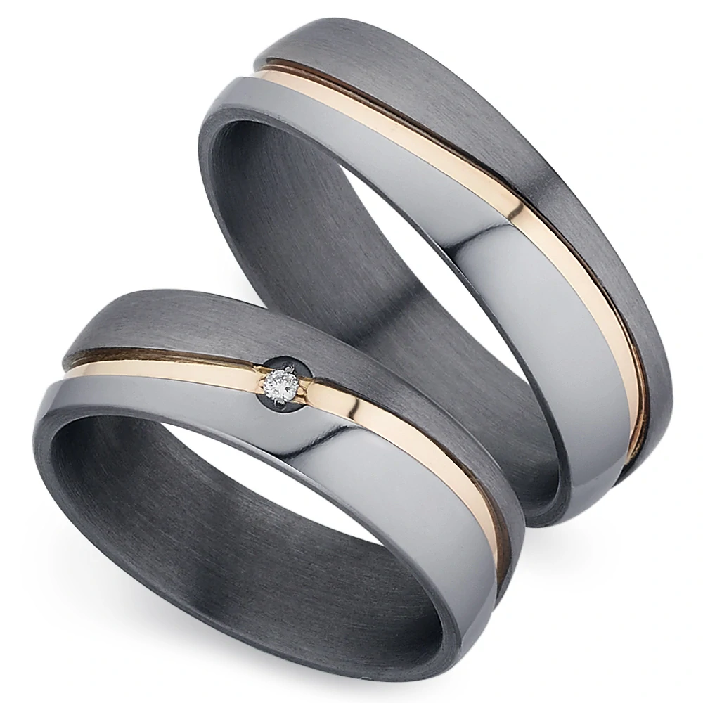 Tantalové snubní prsteny Rose Gold