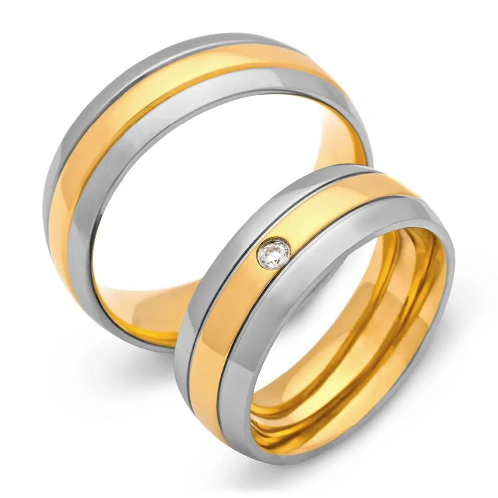 Nádherné snubní prsteny z chirurgické oceli 