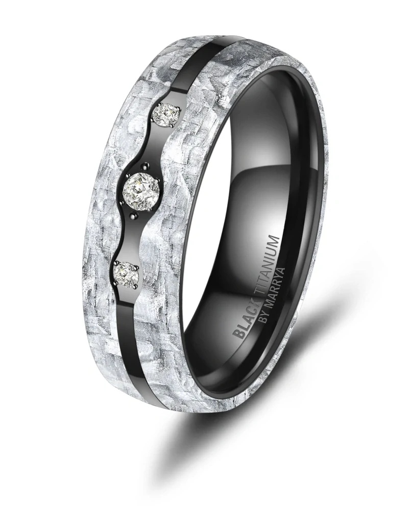 Snubní prsteny Black Titanium Black & White