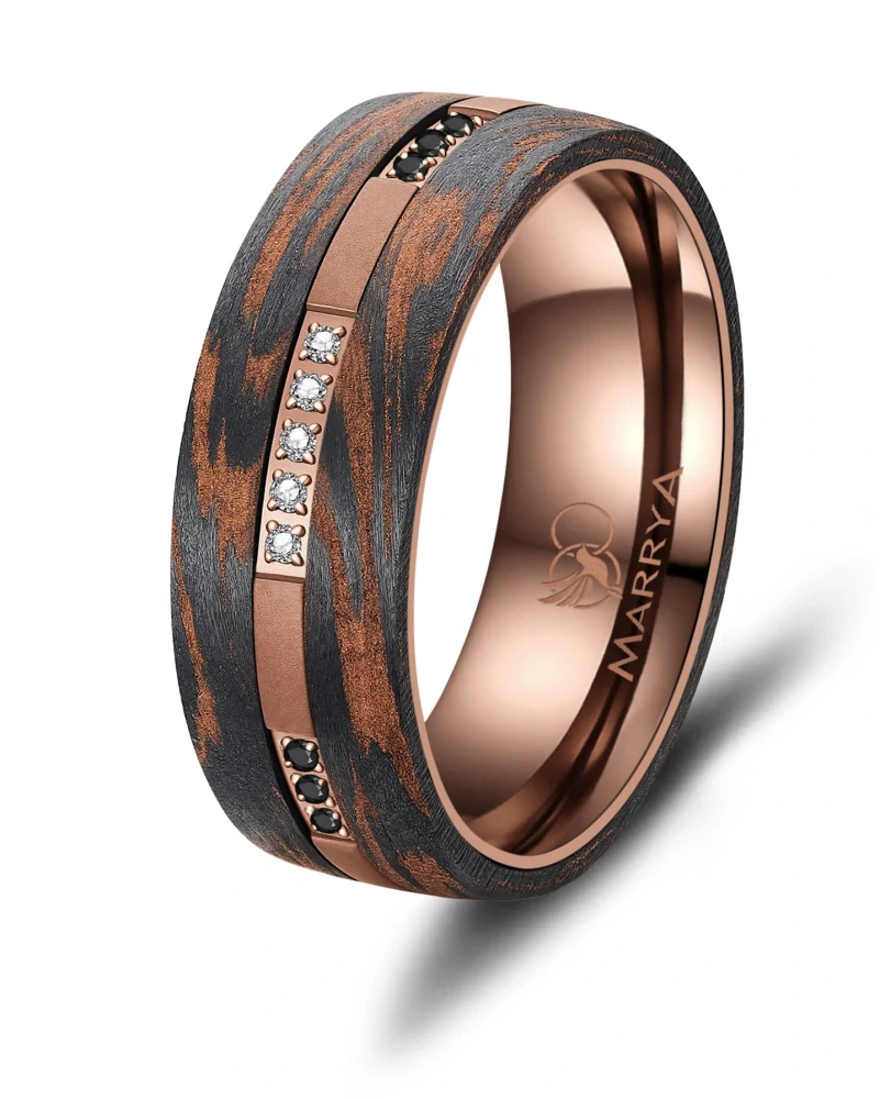 Snubní prsteny karbon Bronze Elegance – Nadčasový design s osobitým charakterem
