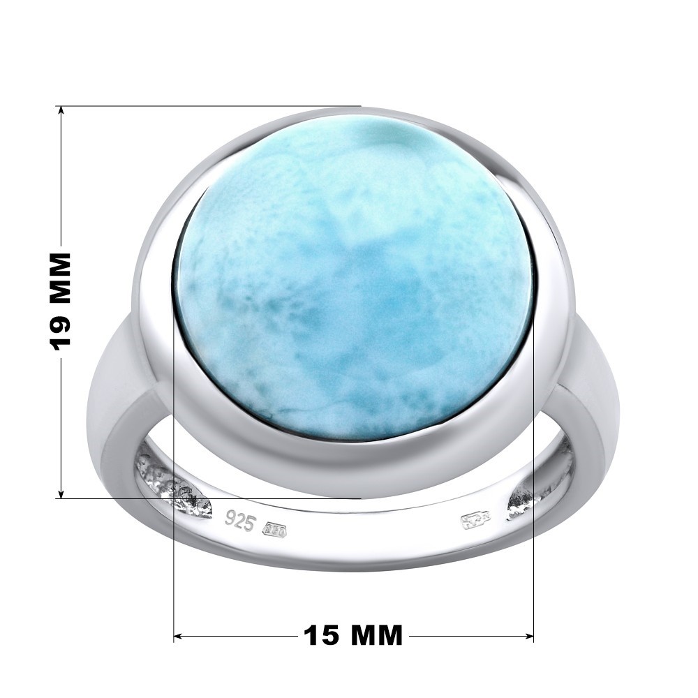 Silvego stříbrný prsten s přírodním Larimarem