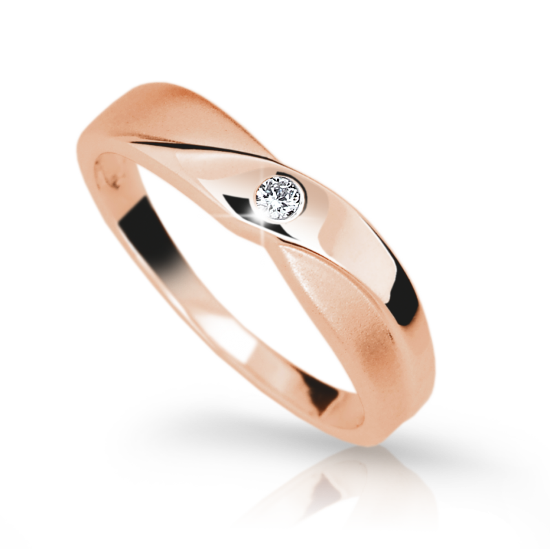 Zlatý zásnubní prsten DF 1760 se zirkony