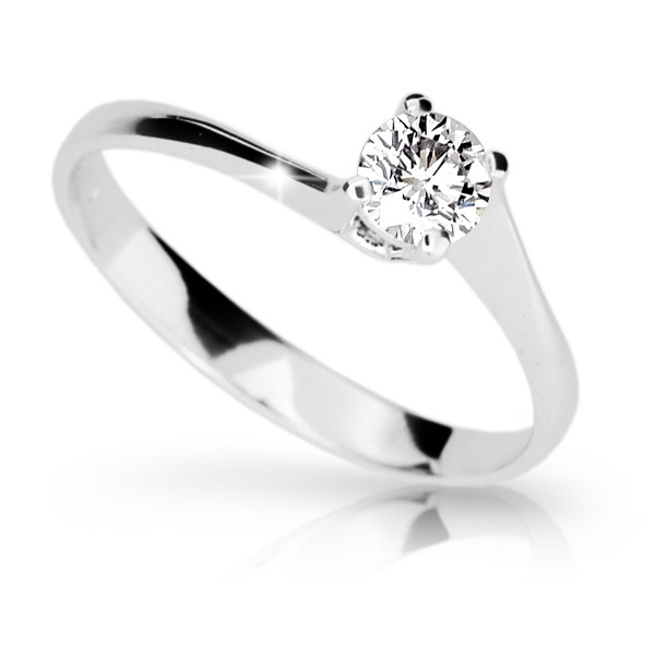 Zlatý zásnubní prsten DF 1957 se zirkony