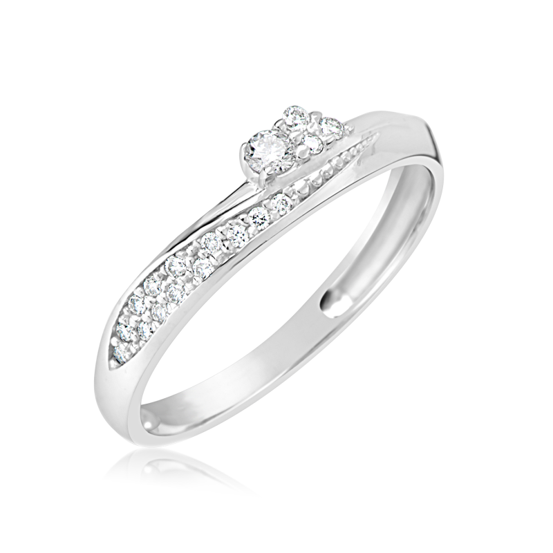 Zlatý zásnubní prsten DF 2862 se zirkony