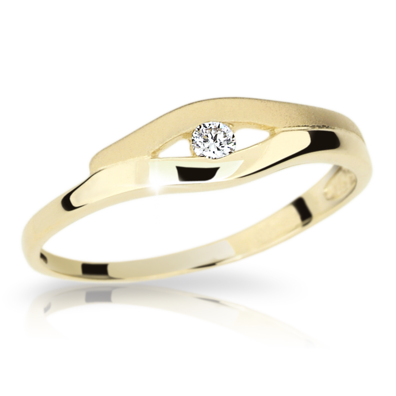 Zlatý zásnubní prsten DF 1745  se zirkony