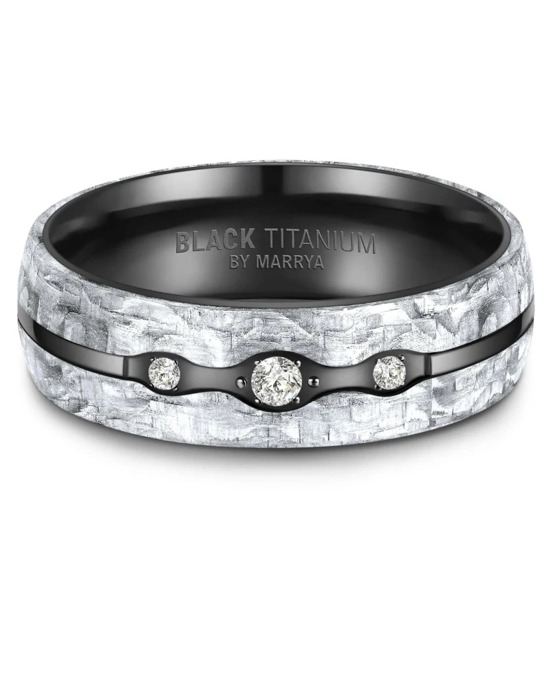 Snubní prsteny Black Titanium Black & White