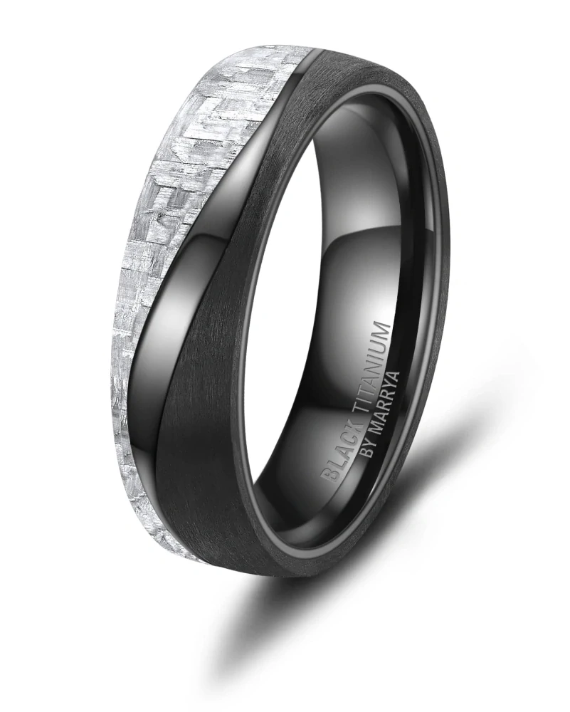 Snubní prsteny Black Titanium Black stone