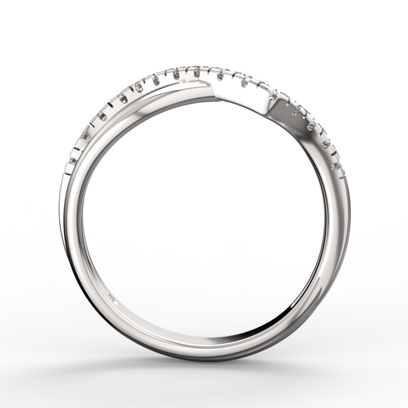 Zlatý výrazný zásnubní prsten DF 2082 se zirkony