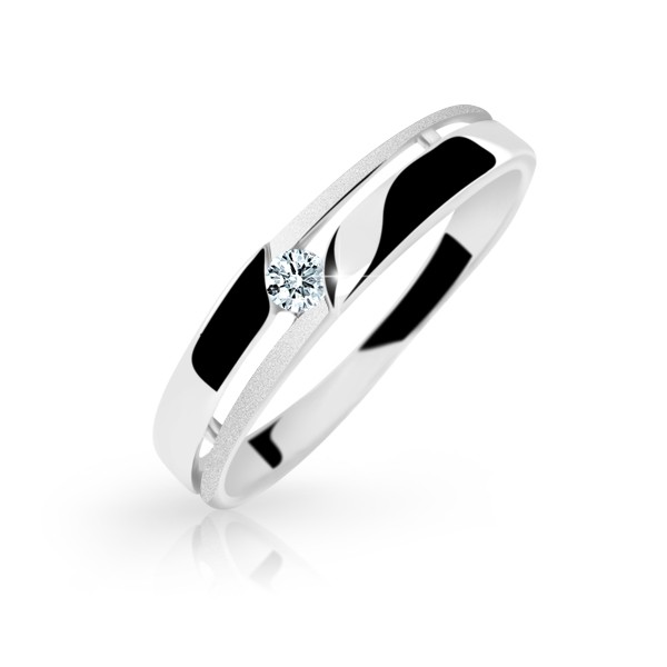 Zlatý zásnubní prsten DF 1660 se zirkony