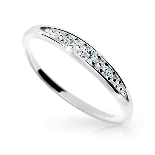 Zlatý zásnubní prsten DF 2038 se zirkony