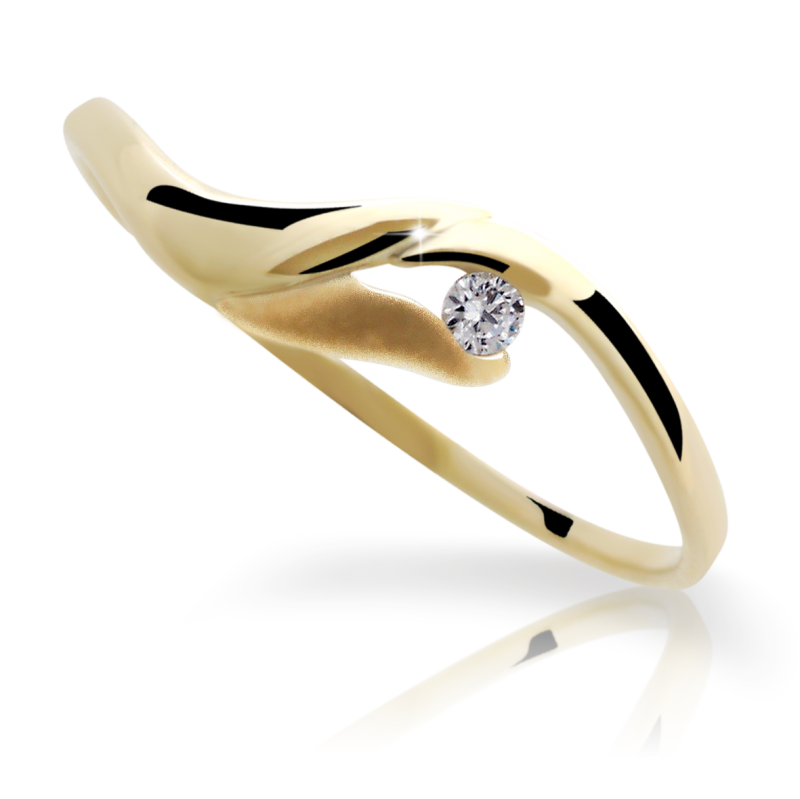 Zlatý zásnubní prsten DF 1749 se zirkony