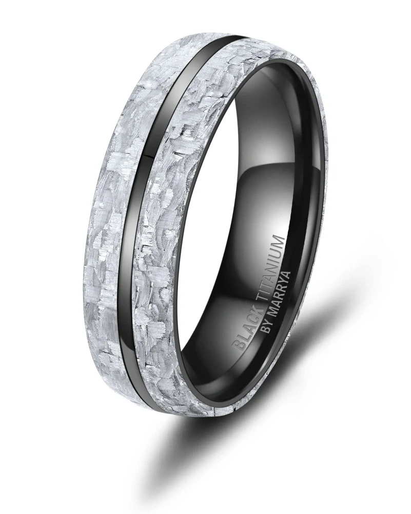 Snubní prsteny Black Titanium Black & White