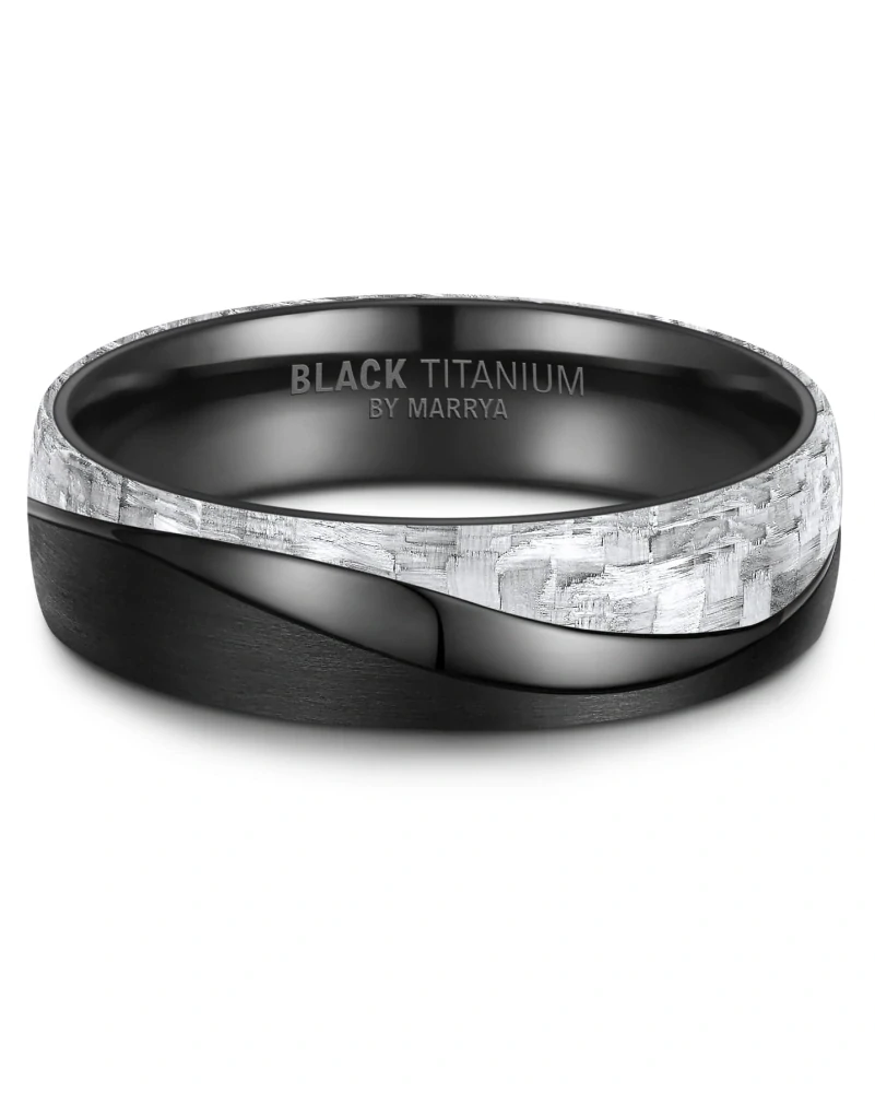 Snubní prsteny Black Titanium Black stone
