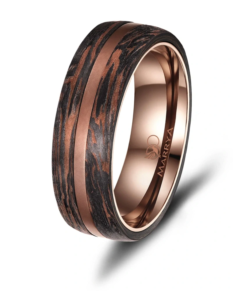 Snubní prsteny karbon Bronze Elegance – Nadčasový design s osobitým charakterem