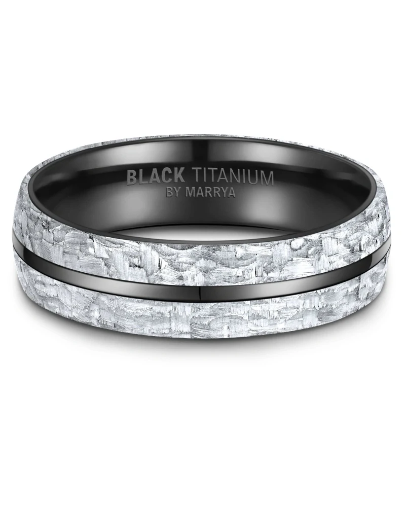 Snubní prsteny Black Titanium Black & White