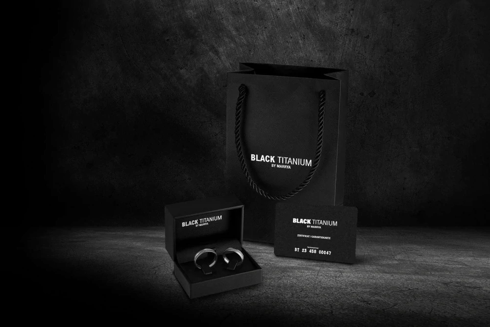 Snubní prsteny Black Titanium Black stone