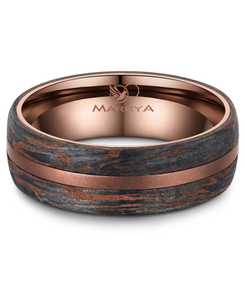 Snubní prsteny karbon Bronze Elegance – Nadčasový design s osobitým charakterem