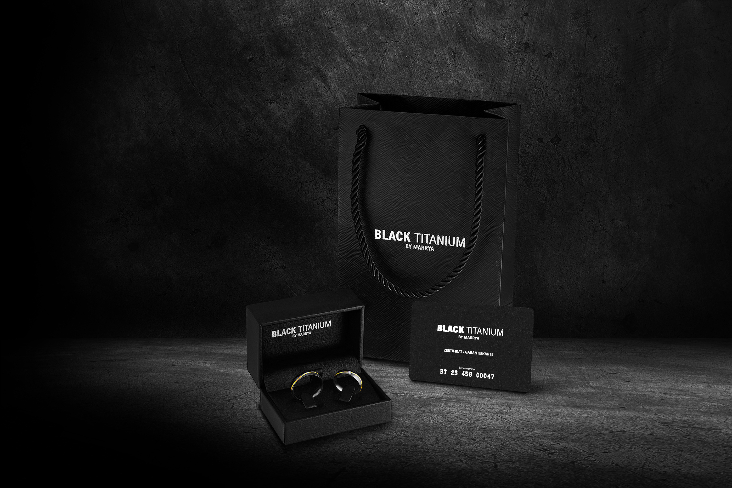 Snubní prsteny Black Titanium Gold line