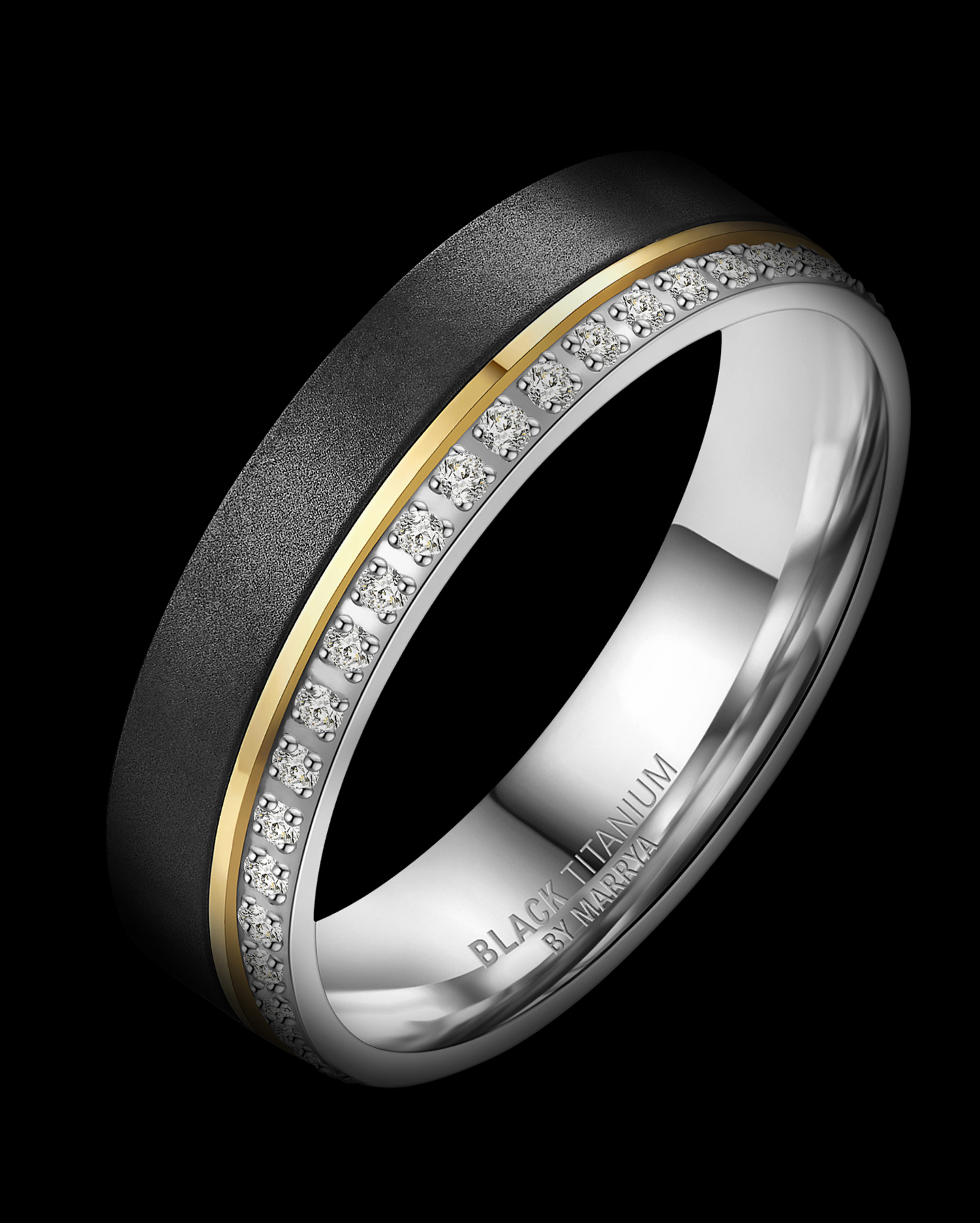 Snubní prsteny Black Titanium Jin a jang