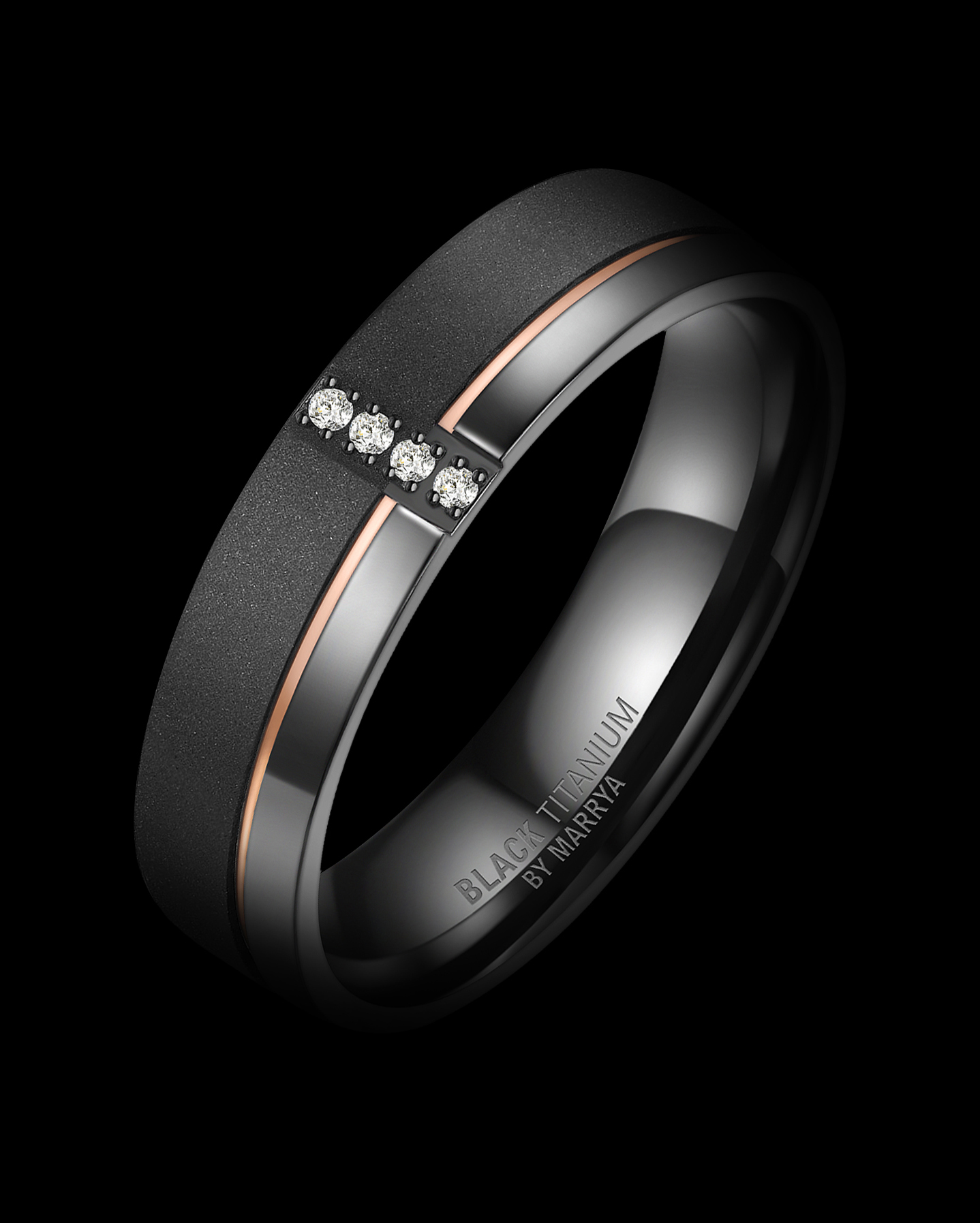 Snubní prsteny Black Titanium black Pearl