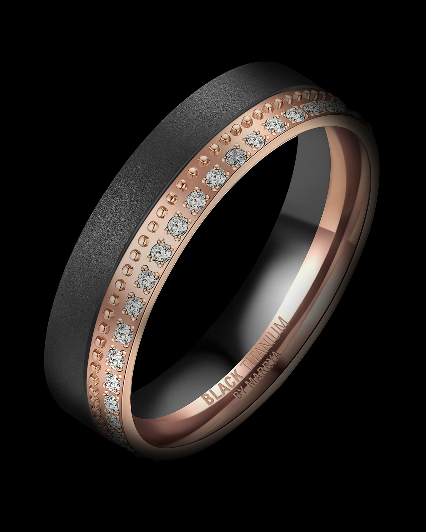 Snubní prsteny Black Titanium Pink delight