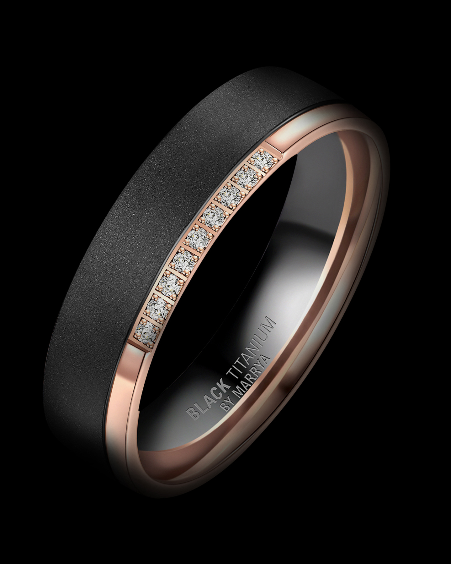 Snubní prsteny Black Titanium Pink love