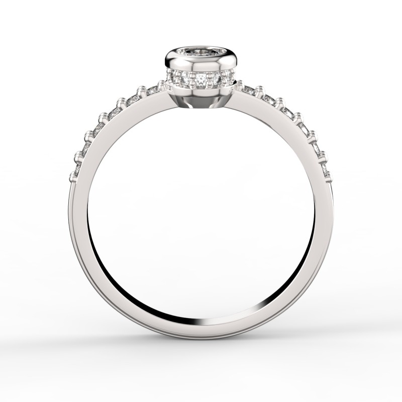 Zlatý zásnubní prsten DF 2803 se zirkony