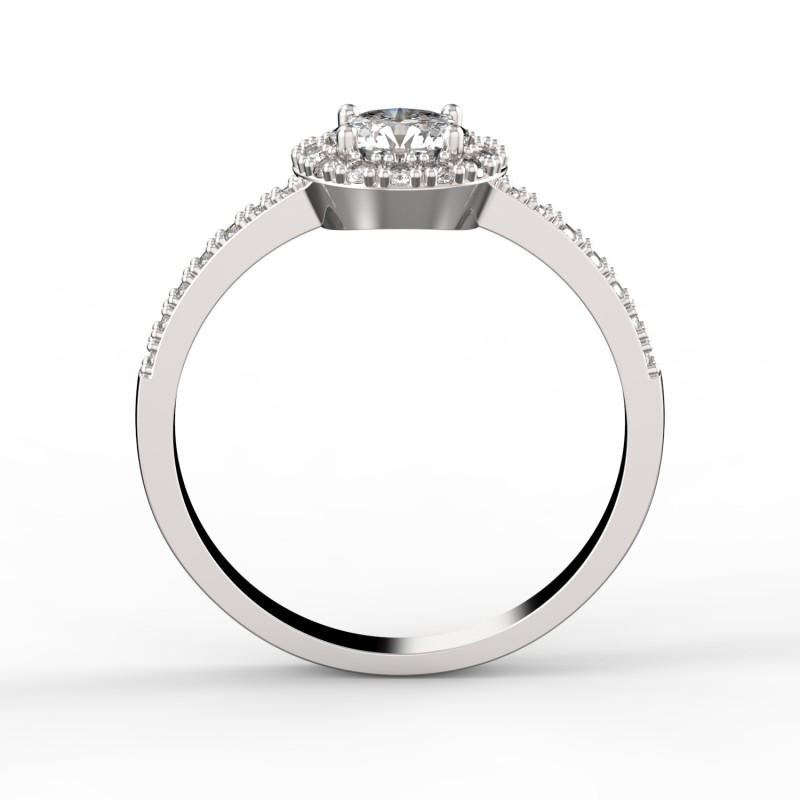 Zlatý zásnubní prsten DF 3098 se zirkony