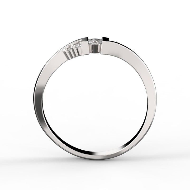 Zlatý zásnubní prsten DF 3054 se zirkony