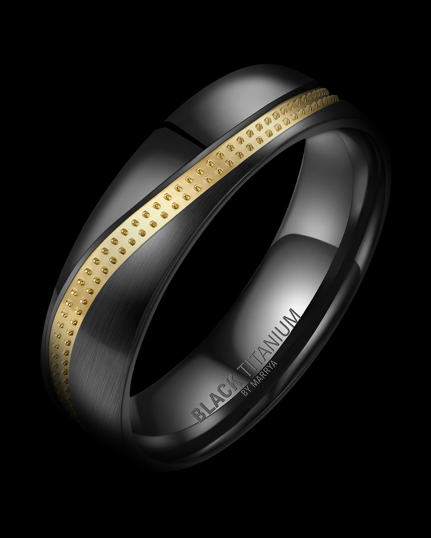 Snubní prsteny Black Titanium Black heart