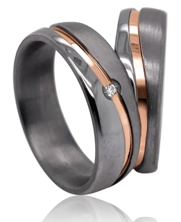 Tantalové snubní prsteny Rose Gold